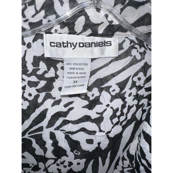 cathy daniels top womens Plus 3xl floral button down burnout dark romantic boho - Picture 3 of 6